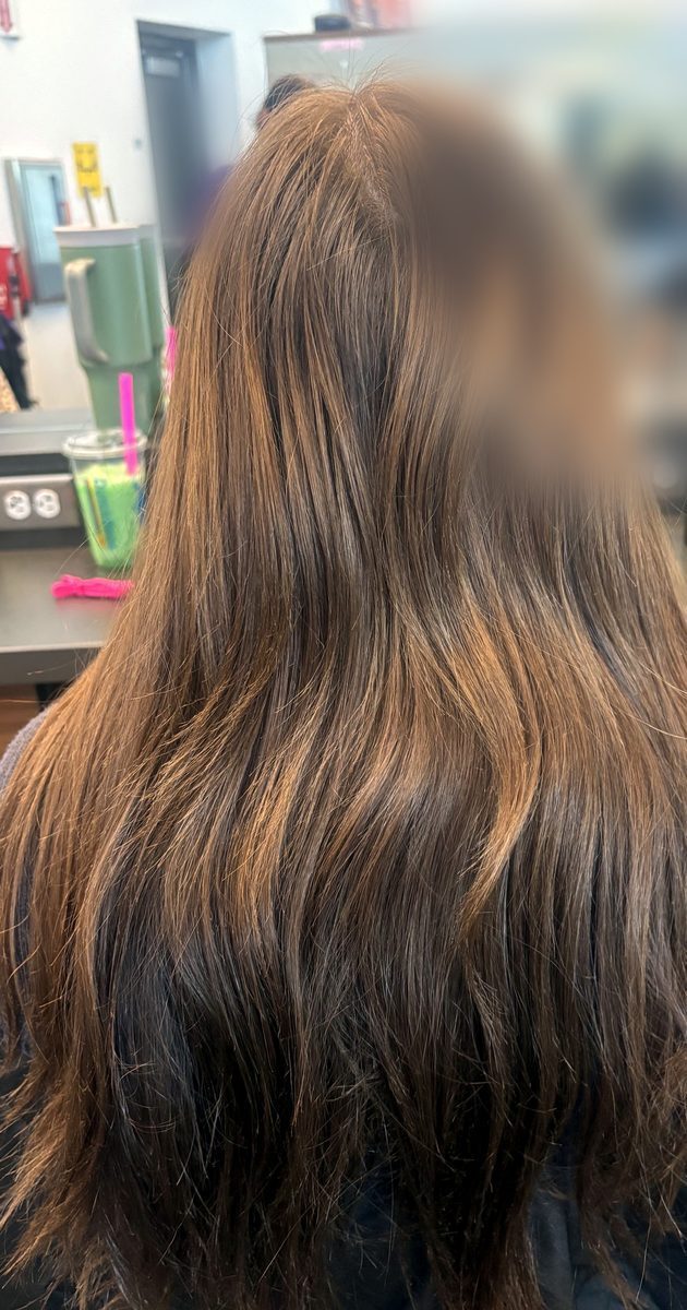 Bronde dimensional color, long layers by Leila Lee